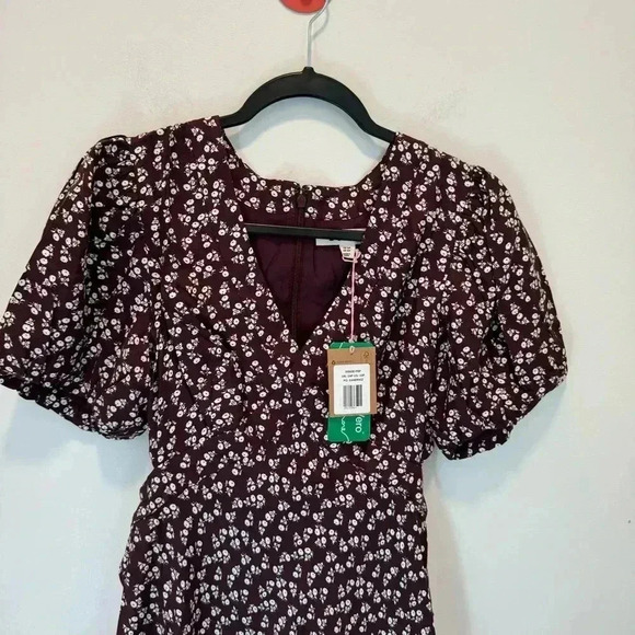 Boden Cut Out Midi Tea DressDark Burgundy, Sweet Daisy Size 10P - Picture 5 of 12